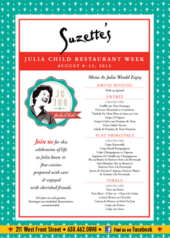 anniversary celebration with jazz and French dinner specials