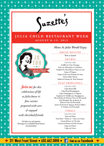 anniversary celebration with jazz and French dinner specials